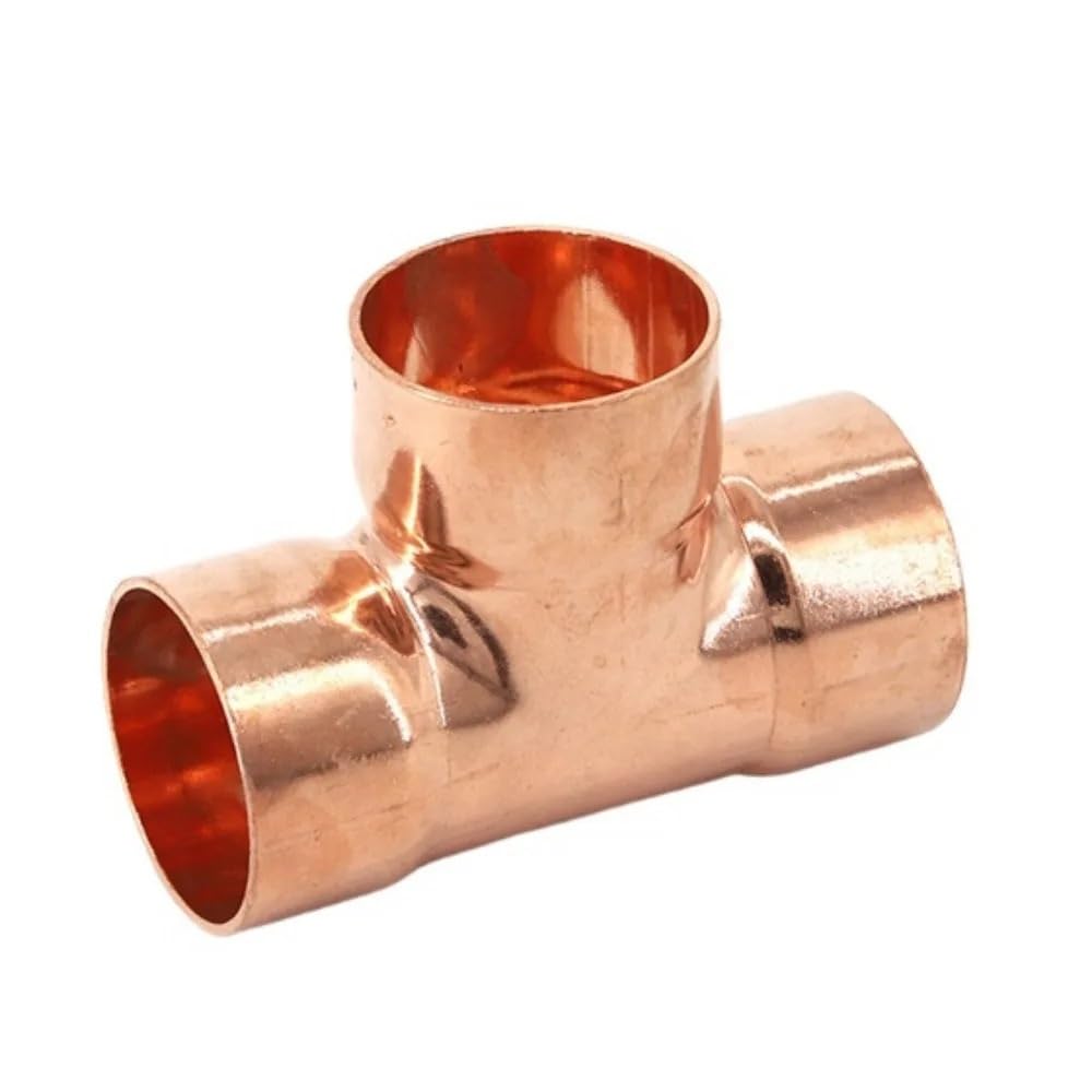 Zorfar One Color 1Pcs Pure Copper 3-Way Tee, Weld Socket Pipe Fitting For Air Conditioning Systems(6.35Mm X 0.8Mm)