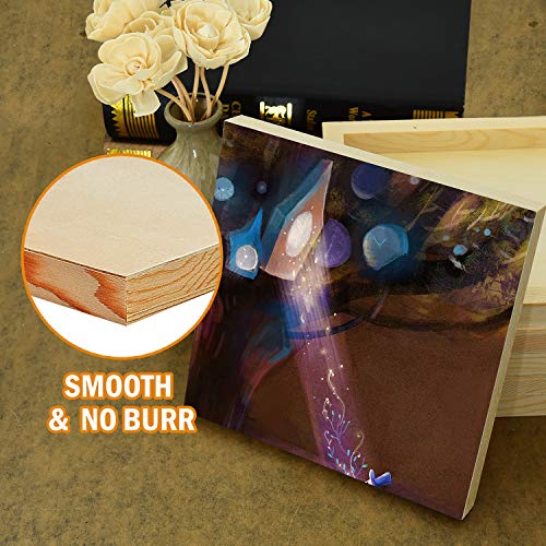 Yoleshy LQ617TSAHL 6 Pcs 8'' X 8'' Unfinished Wood Cradled Painting Panel Boards For Arts & Craft thumb #3