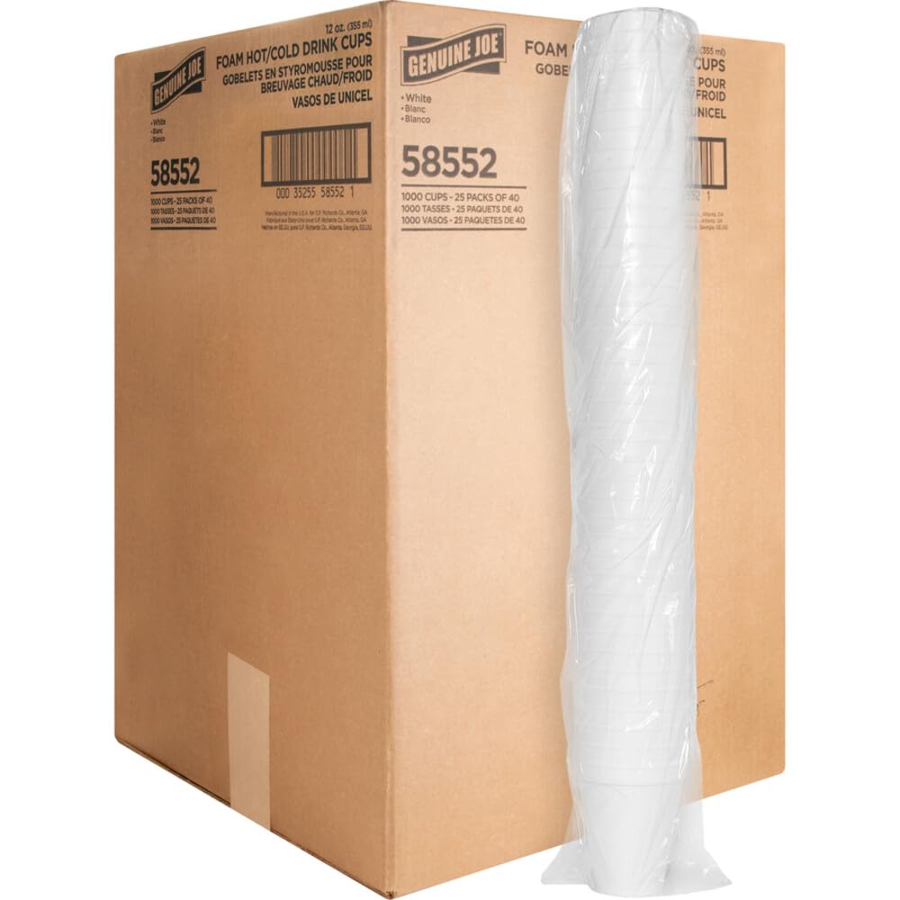 Genuine Joe White / 1000 / 12oz Cups