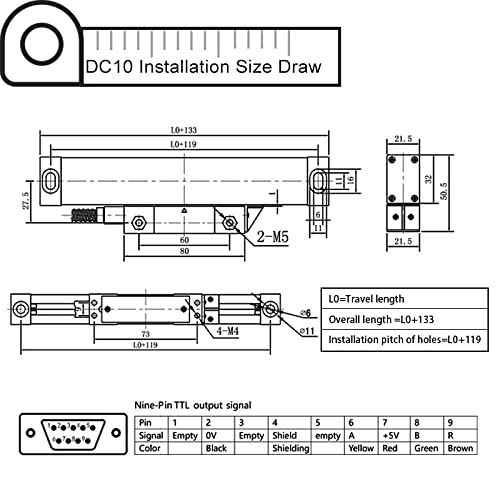 Miniatura 9 de Sistema DRO de lectura digital DRO de 3 ejes con 3 balanza lineal de 0 a 39.370in para máquina de fresado Bridgeport de 12 pulgadas + 30 pulgadas +