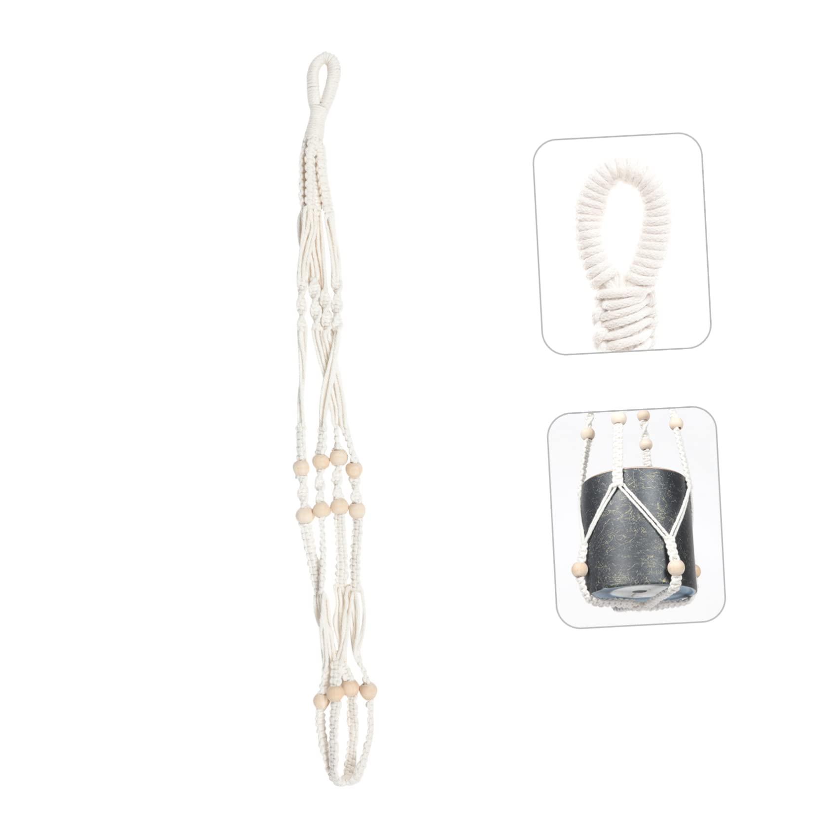 YARNOW Lot De 4 Suspensions pour Plantes en Coton Tissé Filet De Suspension pour Plantes en Soie Décoration Murale Peu Encombrante