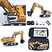 wheelfun 1/50 RC Excavator K970 Engineering Vehicle Remote Control Electric Lifting Digger Metal Bucket Tracks Light Sound RTR Battery Hobby Grade Model for Adult Hobby