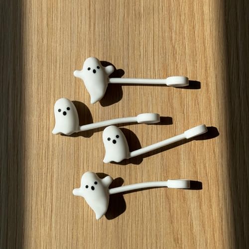 LUOLAO Cute Ghost Straw Covers Cap Appropriate with Stanley Cup 30 40 oz, 4PCS Silicone Reusable Ingesting Straw Topper, Humorous Tumbler Equipment Halloween Decorations Presents Boo Basket Objects Necessities - Image 5