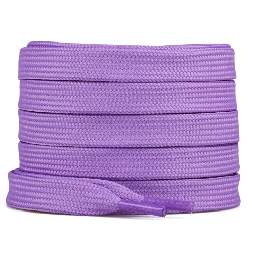 BRGUR Unisex's para atletismo zapatillas de correr, zapatos de botas de cuerdas, cordones planos, lila, morado, 140 cm (2 pares), Morado