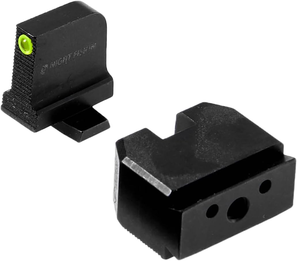 Night Fision SIG-180-455-440-ZGZG Optics Ready Stealth Night Sight Set for Sig P320 w/DPP/509t/Acro - Black Front Ring, Black Rear Rings