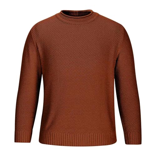 Sweaters for Men Crewneck Pullover Casual Long Sleeve Thick Weave Textured Sweater Fall Fashion 2025