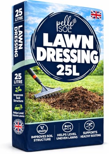 Pelle & Sol Lawn Dressing Compost, Top Soil for Grass Seeding (25L)