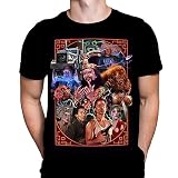 Wild Star Hearts Big Trouble Little China Mens T-Shirt Gothic Horror Print, Black Cotton T-Shirt, Movie Poster Tee by Peter Panayis