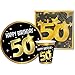 Partycolarità Kit desechable 50 cumpleaños – Juego de vajilla 50 cumpleaños – 6 platos, 6 vasos y 20 servilletas – 50 años – Happy Birthday 50