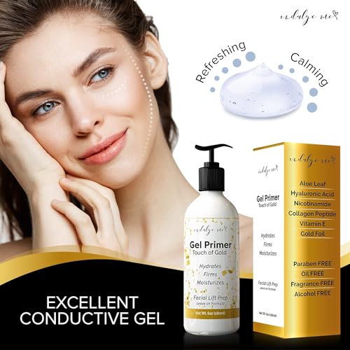 IndulgeMe Conductive Gel - Facial Hydrating Leave-On Gel Primer, Hyaluronic Acid, Collagen Peptide, Niacinamide, Vitamin E, Gold Foil