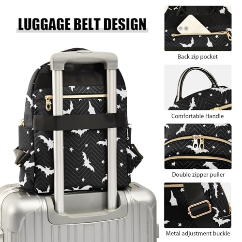 Image of Halloween Bat Mini Backpack Fashion Backpack Purse for Women,Handbag Shoulder Bag Casual Daypack, Ladies Gift for College Work (M)