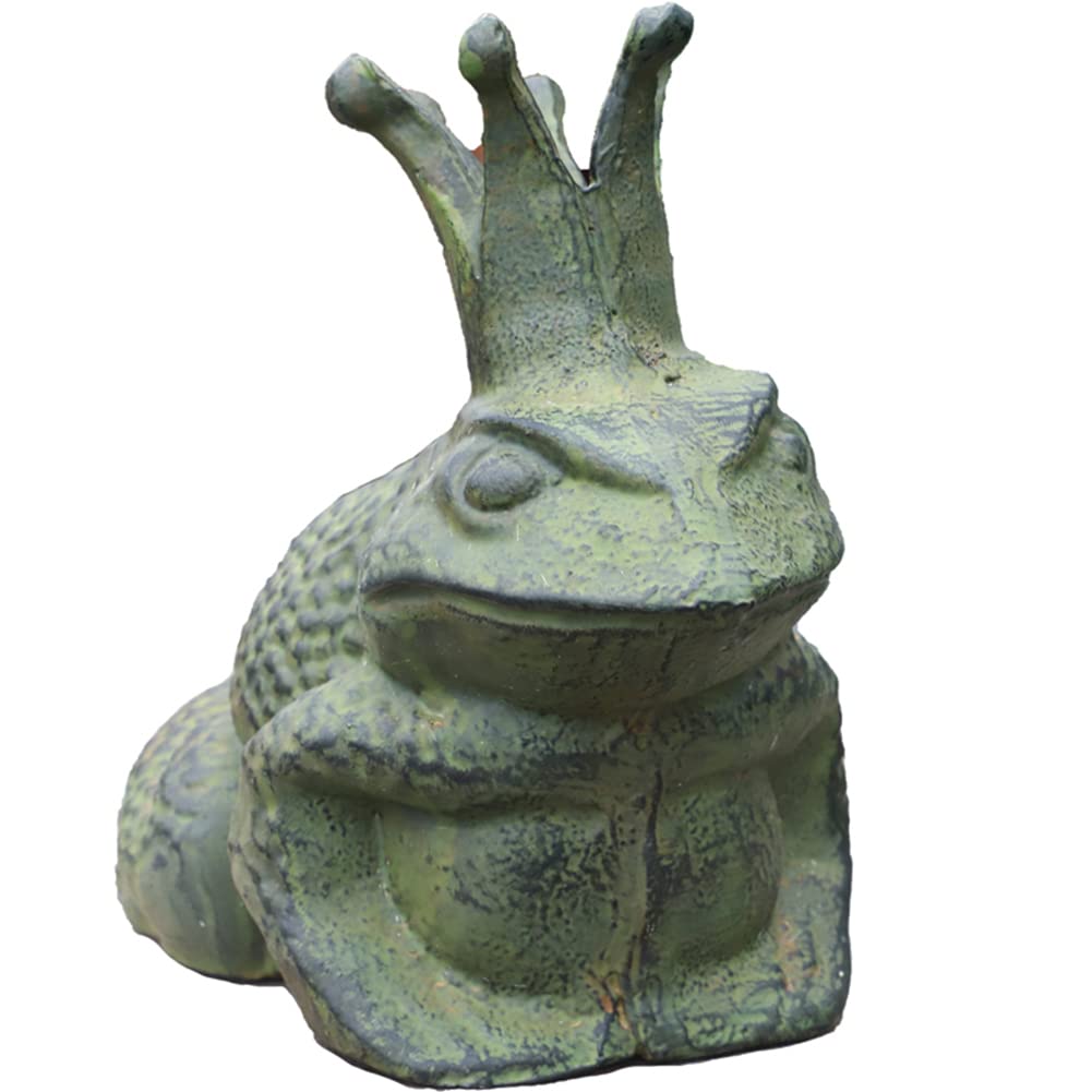 WAYUTO Żeliwna żaba statuetka siedząca żaba figurka żaba rzeźba figurka żaba odbojnik żaba ozdoba do ogrodu, podwórza, patio, trawnika i stawu dekoracja