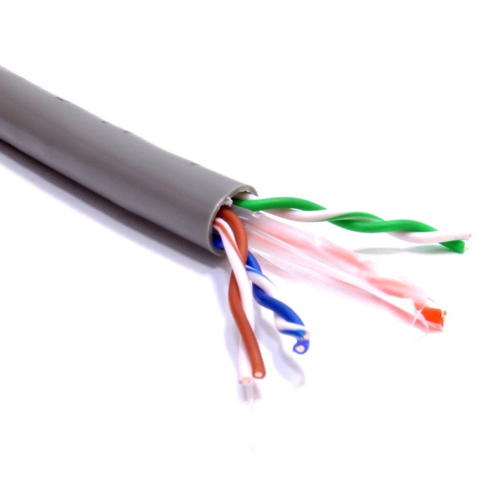 kenable Cavo di Rete Ethernet CAT6 UTP Rame 23AWG per Interni PVC Bobina 100 m [100 metri/100m] Grigio