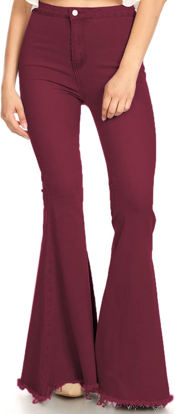 Anna-Kaci Women's Fashion High Waist Long Denim Bell Bottom Jeans Flared Pants