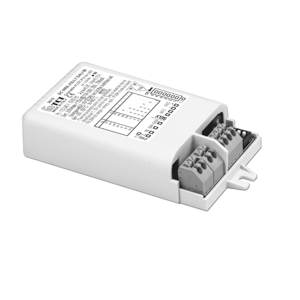 TCI Mini Jolly Dali 20, DALI2, AM, PWM - Pilote électronique dimmable avec Dip-Switch TCI 20 W 250-700 mA