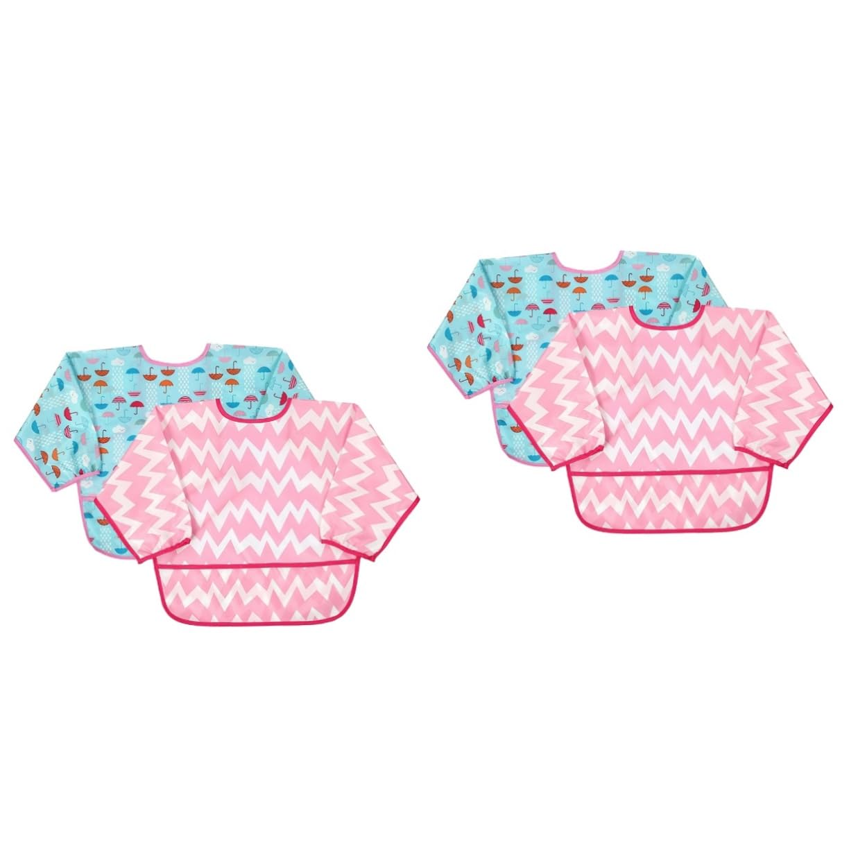 Abaodam 4pièces Tablier Étanche à Manches Longues Pour Garçon Fille Respirante Pour Repas Activités Créatives Couleurs Et Motifs Aléatoires
