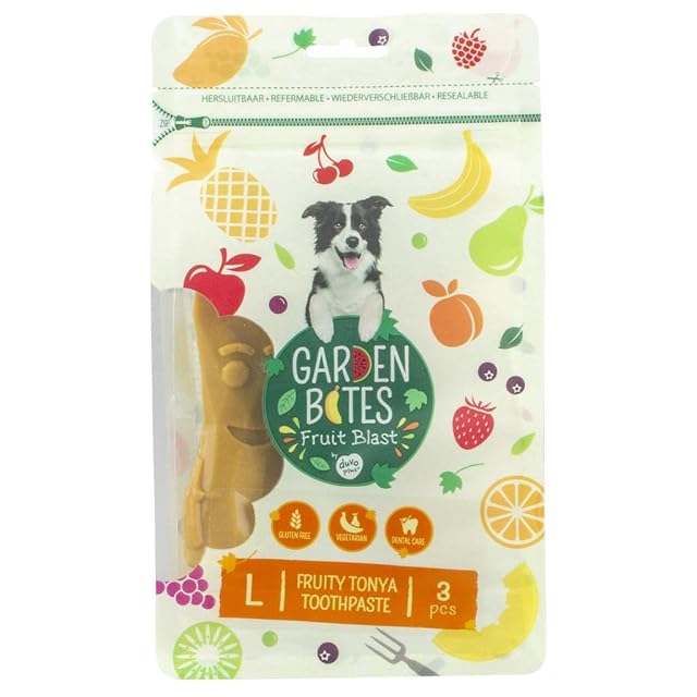 Foto 3 de 7 de Garden Bites Fruity Tonya Toothpaste - Snacks Vegetarianos para Perros - Sin Gluten - Sabor a Fruta