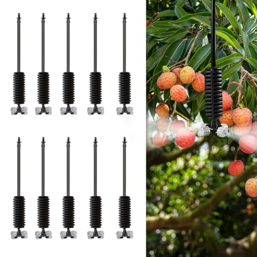 Image of HASTHIP 10 Pcs Misting Nozzles 4-Head Mist Watering Nozzles with 50cm Pipe, Garden & Greenhouse Cooling, Humidifying, and Plant Irrigation System