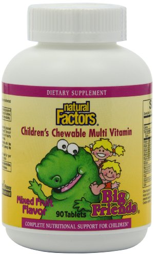 Natural Factors Big Friends Mixed Fruit Chewables Tablets, 90-Count Natural Factors Big Friends Mixed Fruit Chewables Tablets, 90-Count