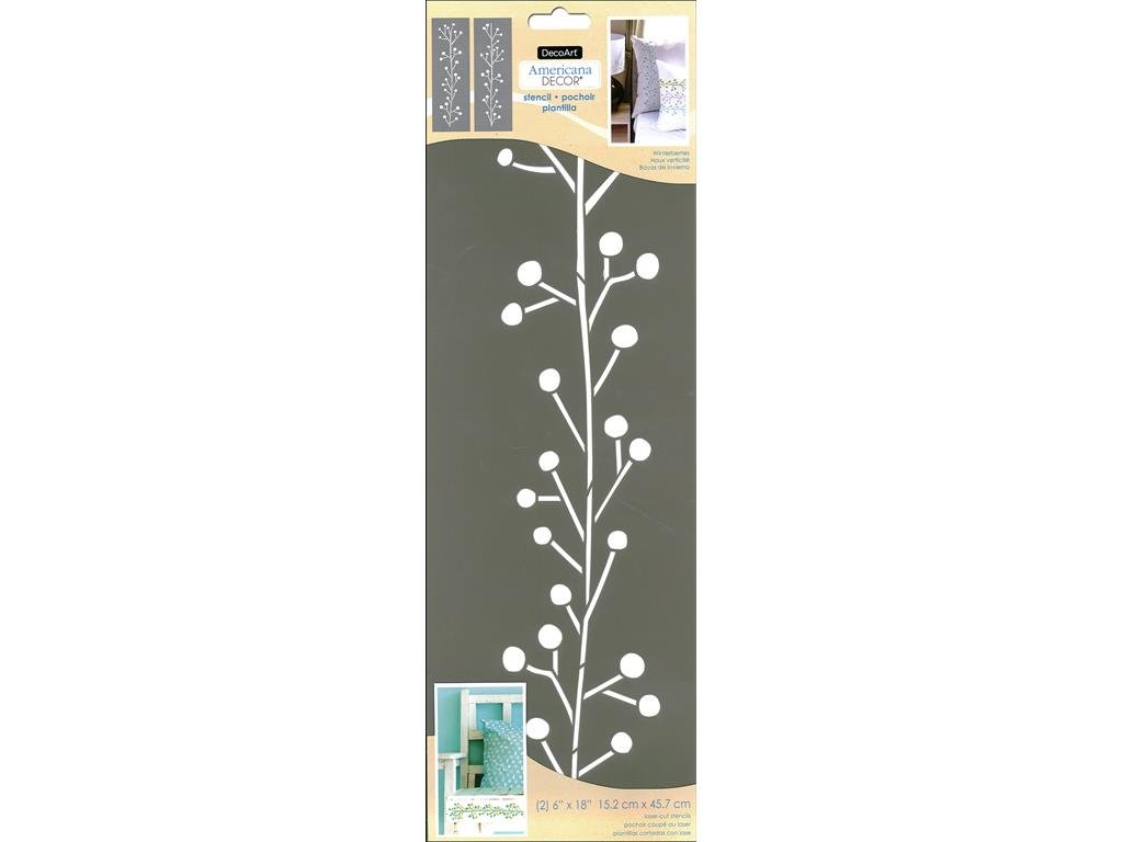 DecoArt Americana Decor Stencil 6x18 Winterberry, None, Extra Large, One Size