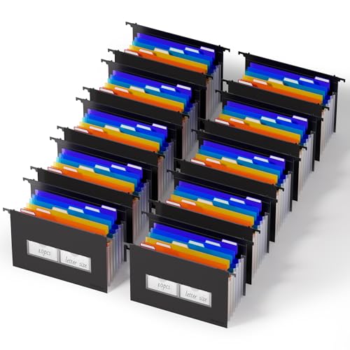 ThinkTex 10 Pack Expanding Hanging File Folders, 7 Accordion Pockets