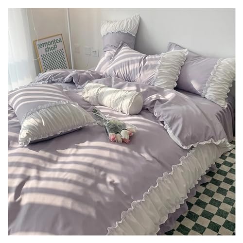 Ropa de cama suave de 4 piezas con funda de edredón impresa transpirable 2
