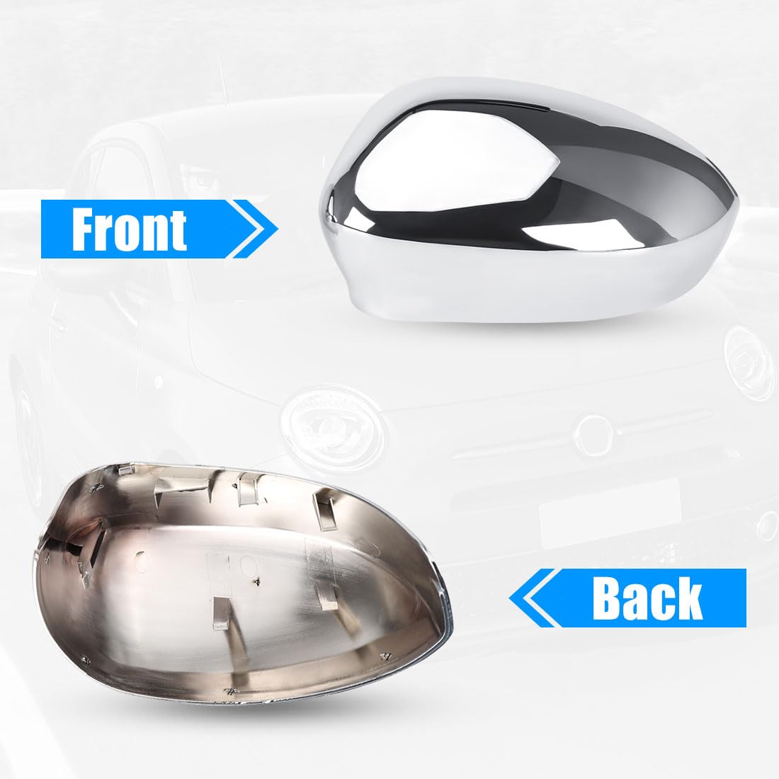 Auto Rückspiegel Abdeckung für Fiat 500 500C 500E 2007-2024 | Nicht geeignet für Fiat 500X 500L, OEM 735452185 735452186