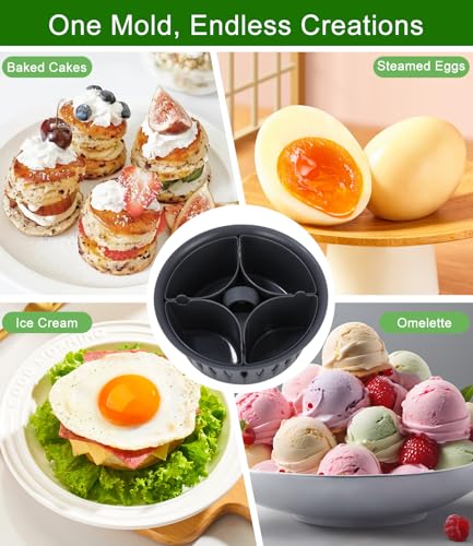 Gotowarka do Jajek i Forma do Jajek w Koszulkach, Akcesoria do Thermomix Kompatybilna z TM6 TM7 TM31, Bez BPA, na 4 Jajka w Koszulkach i 6 Gotowanych, Wielofunkcyjny Przyrząd Kuchenny na Brunch