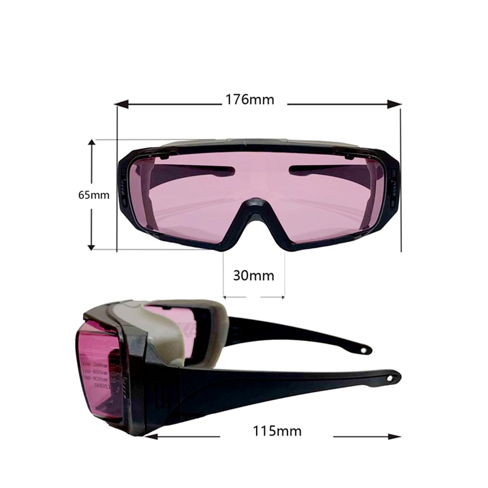 808nm OD6+ Lunettes de Protection de Sécurité Grande Absorption Laser Lunettes VLT56% Laser Infrarouge 780-820nm