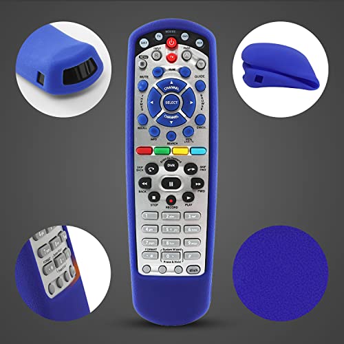 Protective Silicone Remote Case For Dish Network 20.1 Ir Remote Control Shockproof Washable Skin-Friendly Anti-Lost Remote Cover With Loop (Blue) #TOP1