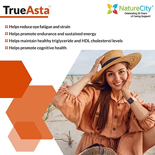 True-Asta Astareal Natural Astaxanthin 6Mg – Joint Muscle Skin Eye Support 30 Soft Gels #TOP3