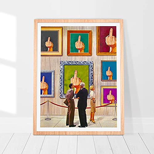 Art mural le doigt collage pour salon contemporain et décoration loft urbain