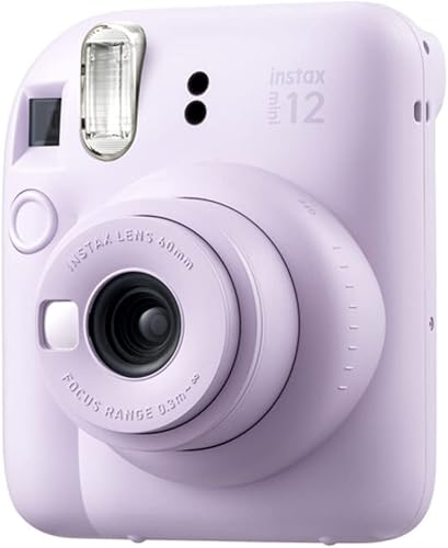 Miniatura 3 de FUJIFILM INSTAX Mini 12 - Cámara de película instantánea  Blanco arcilla con paquete de accesorios Instax + paño de limpieza (8 artículos)