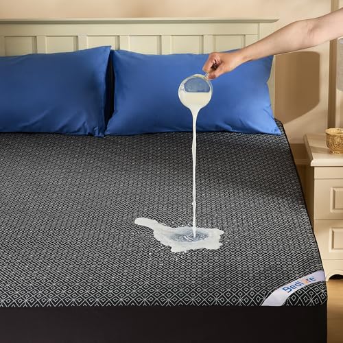 Image of BEDLORE King Mattress Protector, Waterproof Noiseless Mattress Cover with Deep Pocket for 6-18 inches Mattress, Soft Breathable Mattress Pad Machine Washable (Dark Gray)