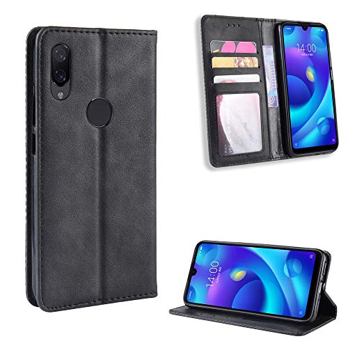Jielangxin Funda de Cuero PU Funda para Xiaomi Mi Play,Funda para Xiaomi Mi Play M1901F9E M1901F9T Funda Carcasa Case Funda Black