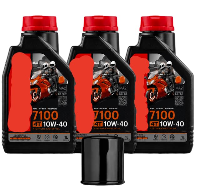 3 LT LITRI OLIO moto 4t 7100 10W40 + FILTRO OLIO 100% Sintetico NEW Ester indicare modello moto e anno