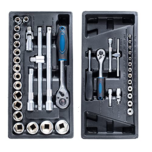 Scheppach Werkstattwagen TW1100 Werkzeugwagen Werkzeugkasten mit 4 Rollen | 7 Schubladen - inklusive 70-TLG. Werkzeugset | abschließbar und mobil