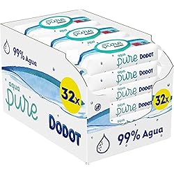 Toallitas Dodot Aqua Pure El Corte Ingles DODOT Toallitas Aqua Pure para Bebé, 99% Agua, 1.536 Toallitas, 32 Paquetes (32 x 48) de Toallitas para Bebé
