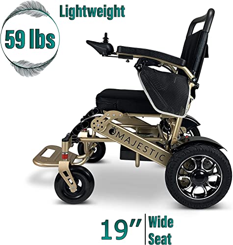 Malisa Electric Wheelchair, Automatic Folding Power Wheelchair For Adults, Foldable Motorized Wheel Chair, Portable Lightweight All Terrain Electric Wheelchairs (Bronze Frame) #TOP3