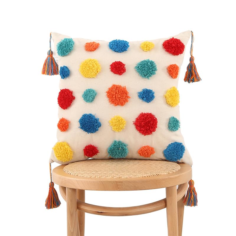 Housse de coussin bohème en toile de coton touffetée haut de gamme Xiao Hua