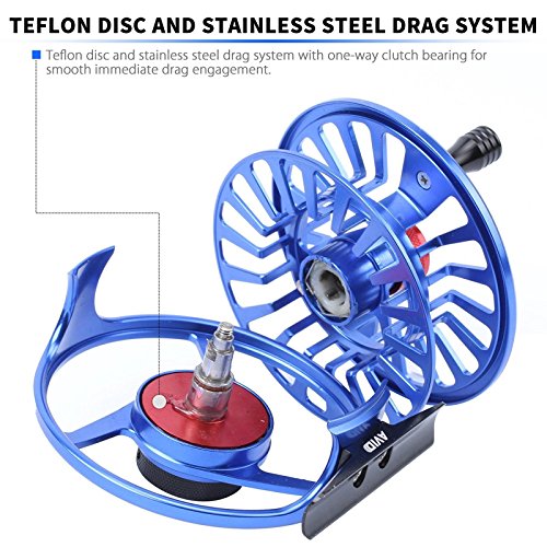 Maxcatch Fly Fishing Reel With Cnc-Machined Aluminum Body Avid Series Best Value - 1/3, 3/4, 5/6, 7/8, 9/10 Weights(Black, Green, Blue, Silver, Black&Silver) (Blue, 1/3 Wt) #TOP4