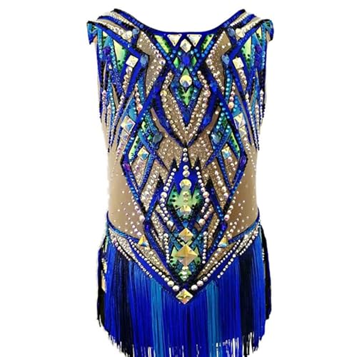 Leotardo De Gimnasia Rítmica for Mujer, Ropa De Gimnasia De Competición De Alta Elasticidad Sin Mangas for Niña(XXL)