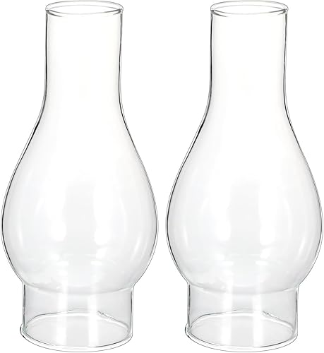 Vista 10 de Baluue Lámpara de aceite para chimenea, cristal transparente, retro, queroseno, huracán, pantalla de repuesto para queroseno, chimenea y lámparas
