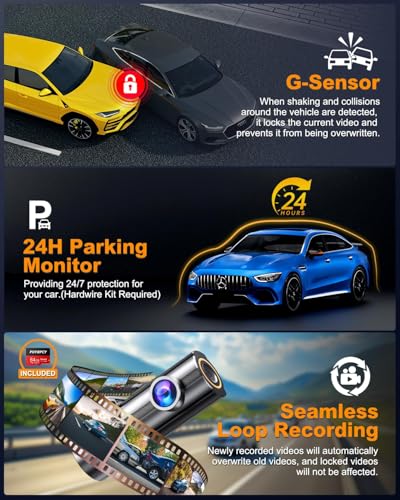 Image of Dash Cam Front 4K, Built-in 5GHz WiFi with CPL, Car Camera Dashcam with UHD 2160P, 64GB Card, 24H Parking Monitor, Super Night Vision, WDR, G-Sensor, App Control, 170 Wide Angle, Support 256GB Max