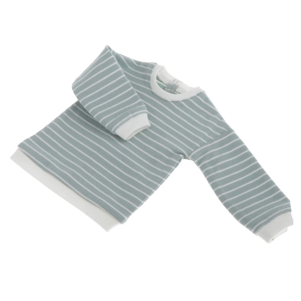 SM SunniMix Schöne Puppenkleidung gestreifte Pullover Oberteil für 1/3 Bjd Puppen Zubehör - Grün