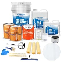 ArmorPoxy Metallic Epoxy Complete Floor Kit 100% Solids DIY Garage Floor Coating Customizable Colors & Designs Durable, High-Gloss FinishGreat White, 300 Sq Ft