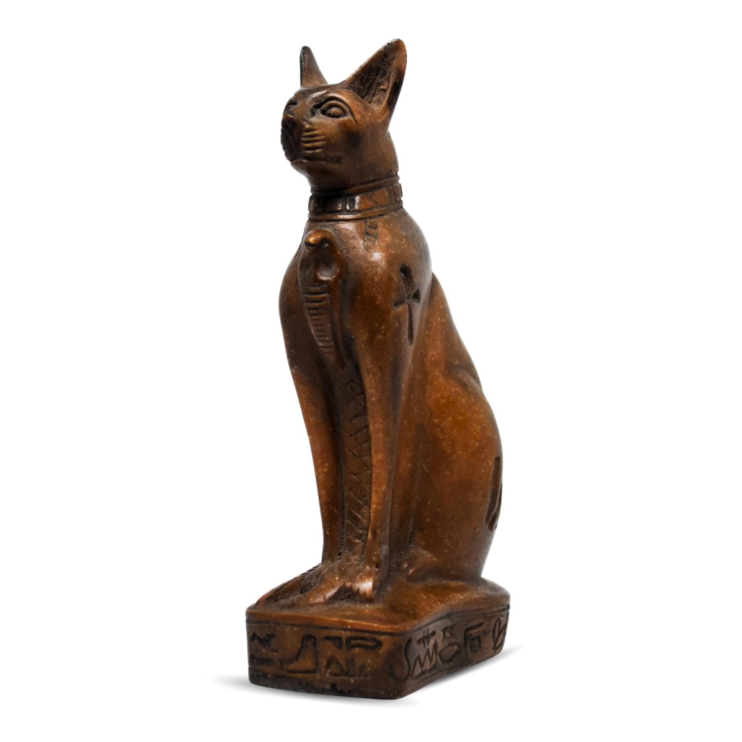 Egyptian Statue Bastet Bast Handmade Ancient Souvenir Goddess Cat Pharaoh Figurine 3D Mythology Miniature Decor Decoration Decorative 5.1" Sculpture Pharaohs Collectible Figure Egypt Hieroglyphics
