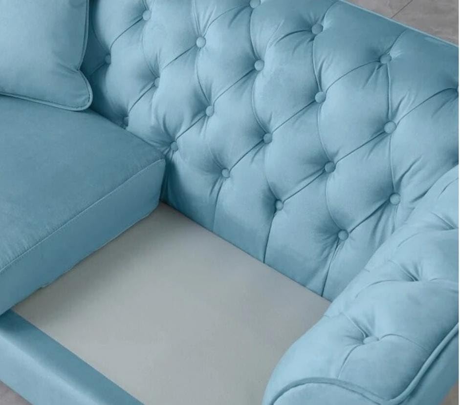 Image of Supernal 3 Seater Sofa Set with Brass Legs Perfect Gives Luxurious Look for Home /Living Room /Office /Guest Room /Hotels /Lounge