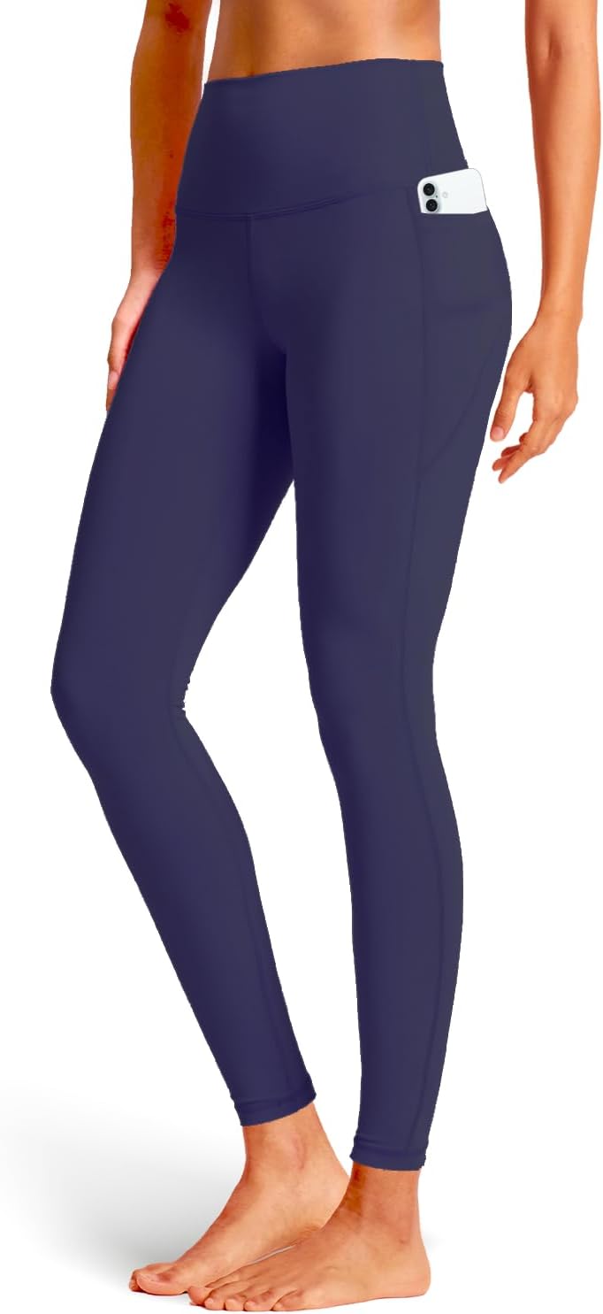 Black Leggings with Pockets for Women, Tummy Control High Waisted Workout Gym Yoga Pants