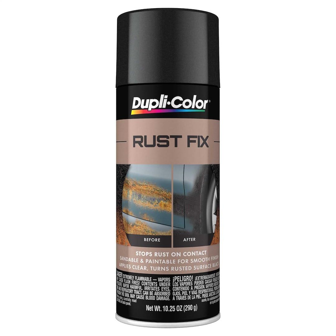 Dupli-Color ERF129 Rust Fix Rust Treatment Spray Paint β Sprays Clear and Turns Into Black Paint - 10.25 oz. Aerosol Can